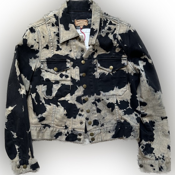 Current/Elliot denim bleached tie dye denim jacket - Picture 1 of 3